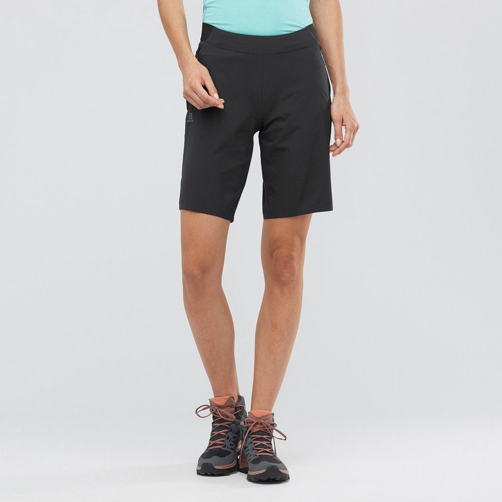 Salomon Singapore Womens Shorts - WAYFARER PULL ON Black | 63178-MSLC